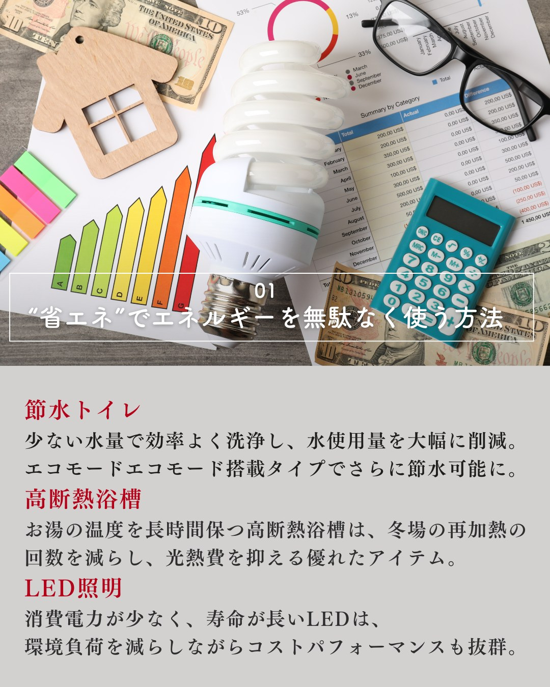 エコで快適な暮らしを実現するためには、エネルギー効率を高める...